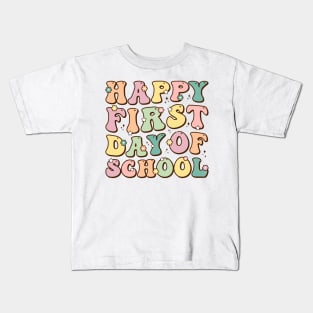 Happy First Day Of School Retro Vintage Kids T-Shirt